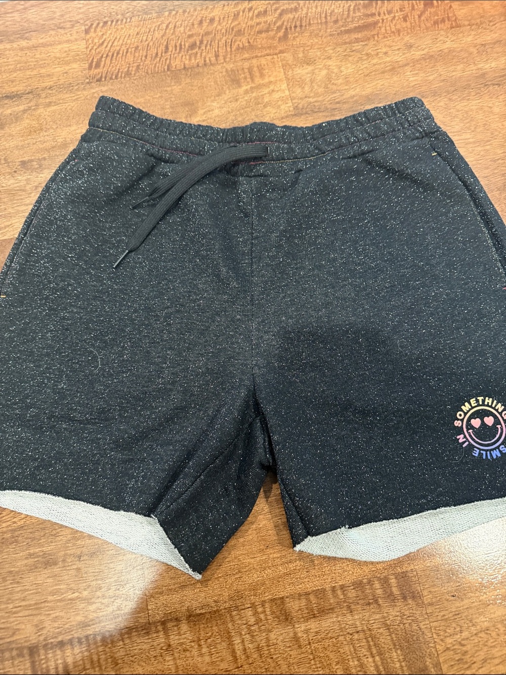 Something Navy Black Sparkle Cozy Knit Shorts